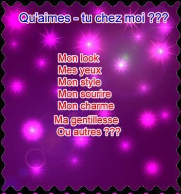 soyez franc je ne sarai pas vexée